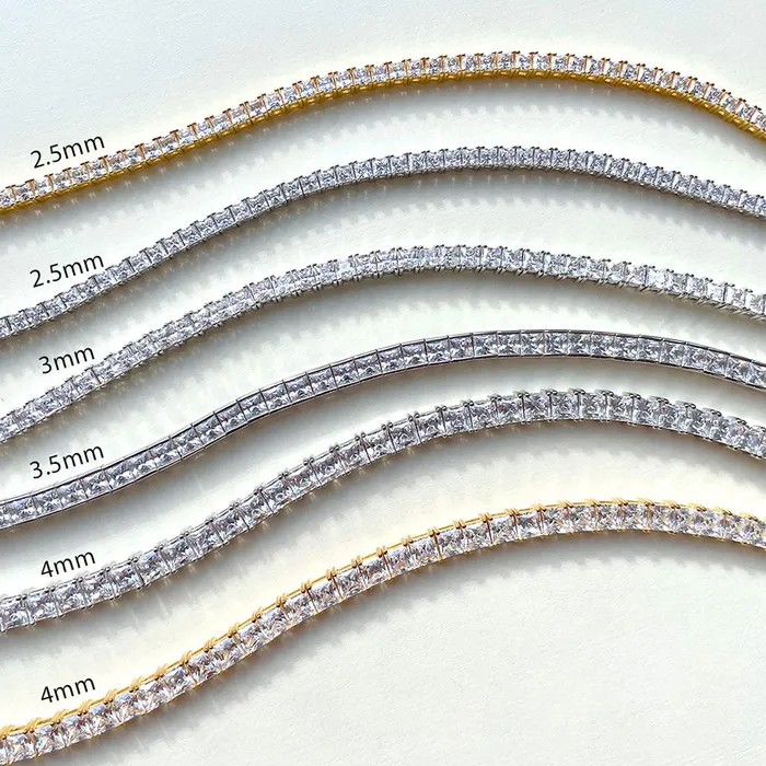 Bracelets BERRICLE Princess CZ Tennis Bracelet in Sterling Silver
