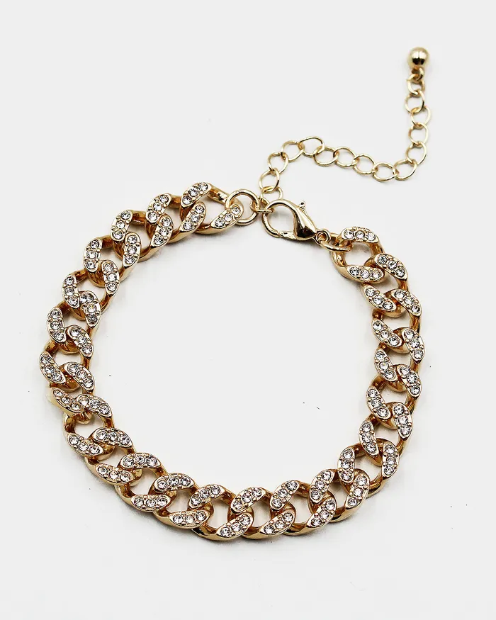 Bracelets check052022 Rhinestone Chain Link Bracelet