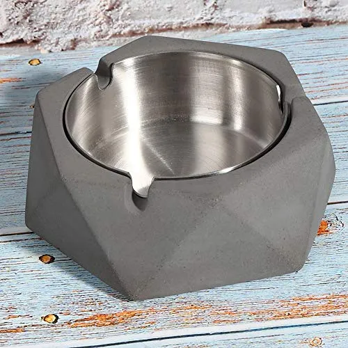 Bracelets Dropshipped via Social Commerce Network SIK Nordic Ins Wind Water Mud Ashtray Household Li g Room Stainless Steel Geometric Ashtray Creative Simple Industrial StyleDark Gray