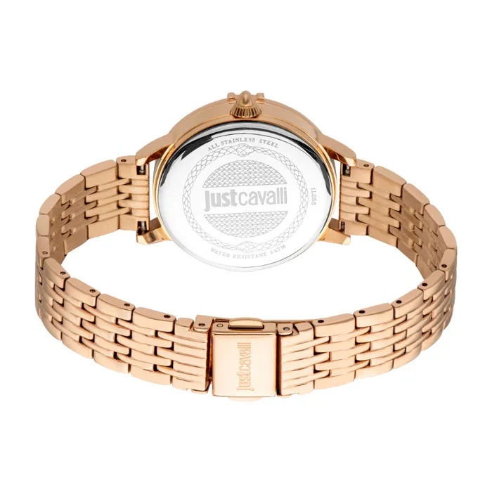 Bracelets Just Cavalli Womens Rose Gold Watch with White MOP Dial and Rose Gold Bracelet Just Cavalli