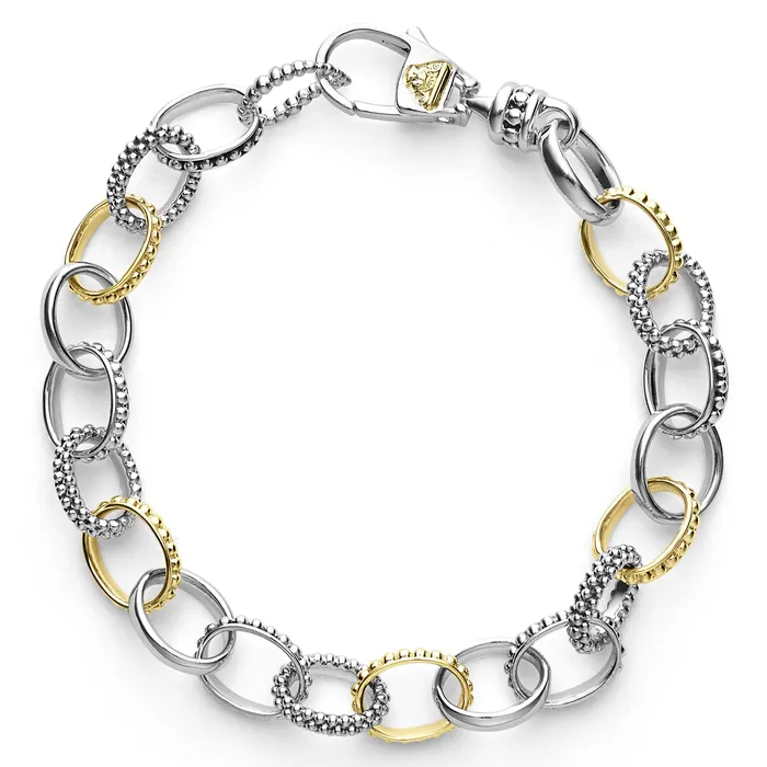 Bracelets LAGOS Signature Caviar TwoTone Caviar Link Bracelet