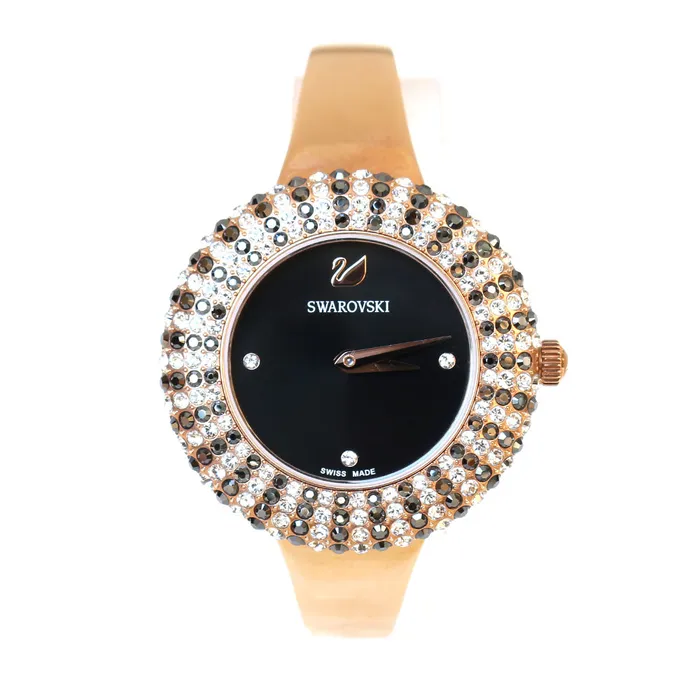 Bracelets Swarovski Swarovski Crystal Rose Watch Metal Bracelet Black RoseGold Tone