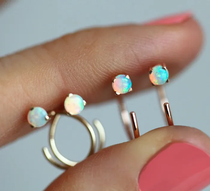 Capucinne Earrings Opal Ear Pin Opal Ear Jacket