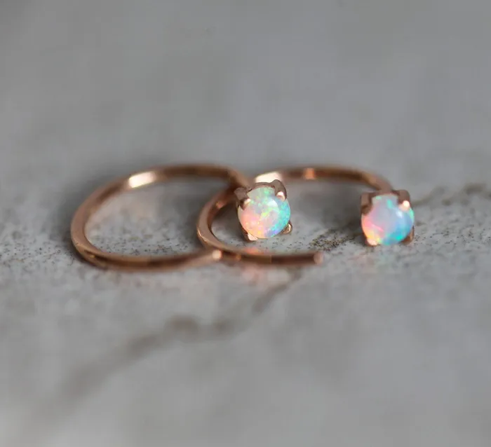 Capucinne Earrings Opal Ear Pin Opal Ear Jacket