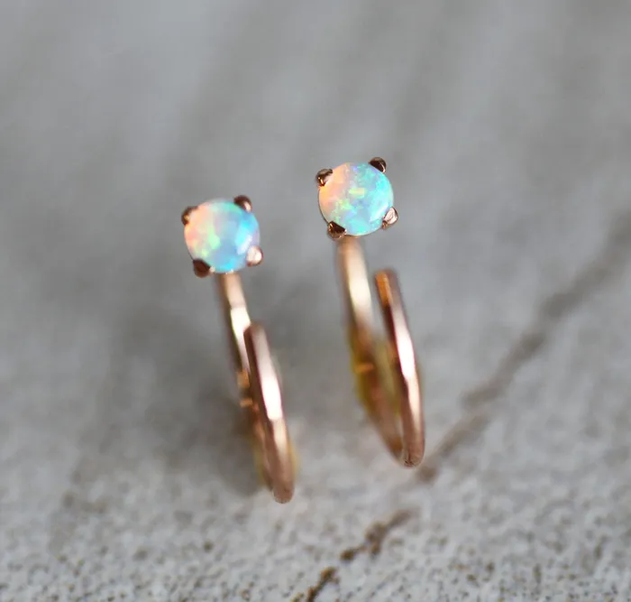 Capucinne Earrings Opal Ear Pin Opal Ear Jacket