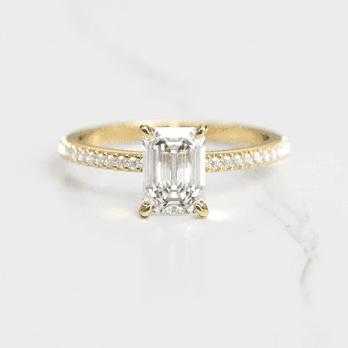 Capucinne Moissanite Half Pave Moissanite Ring Rings