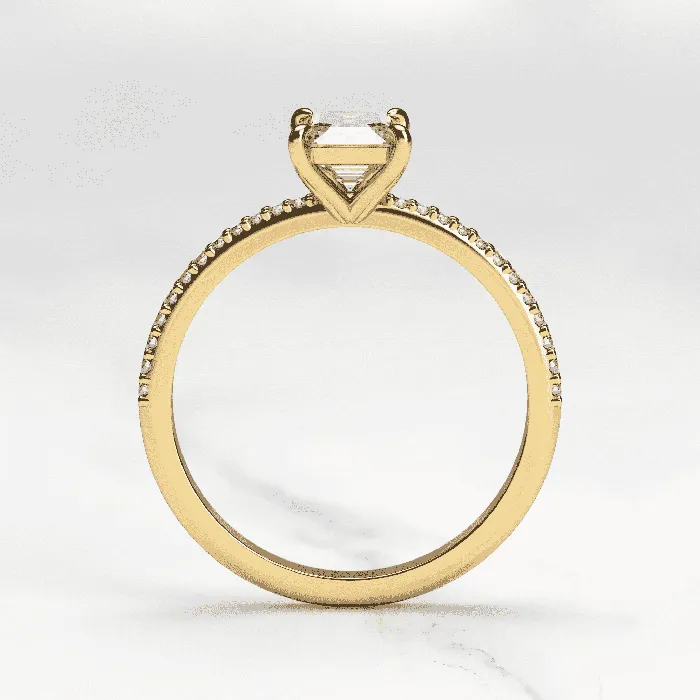 Capucinne Moissanite Half Pave Moissanite Ring Rings