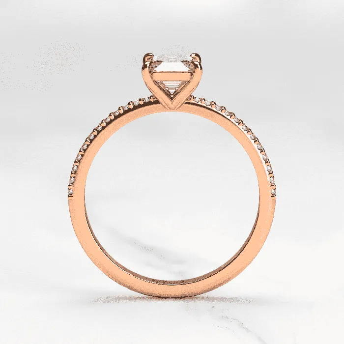 Capucinne Moissanite Half Pave Moissanite Ring Rings