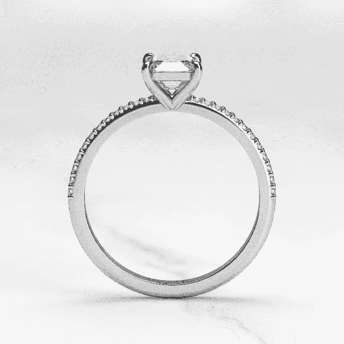 Capucinne Moissanite Half Pave Moissanite Ring Rings