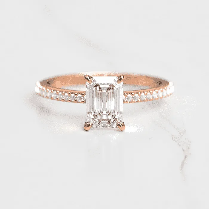 Capucinne Moissanite Half Pave Moissanite Ring Rings