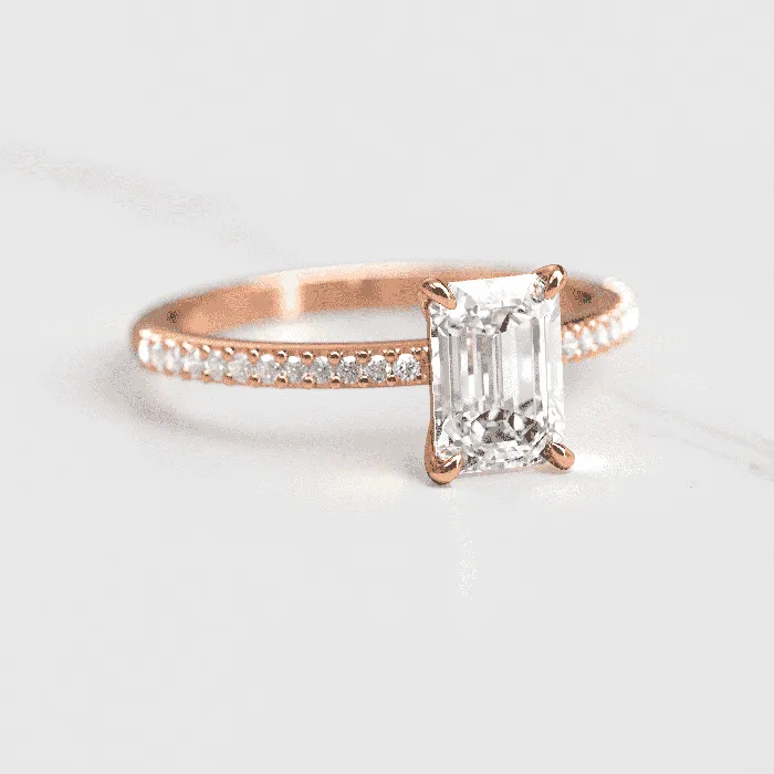 Capucinne Moissanite Half Pave Moissanite Ring Rings
