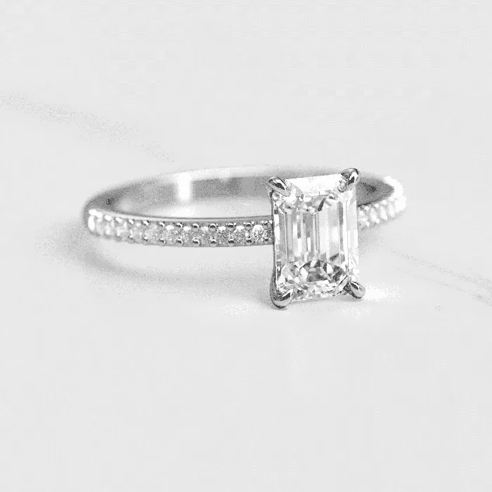 Capucinne Moissanite Half Pave Moissanite Ring Rings