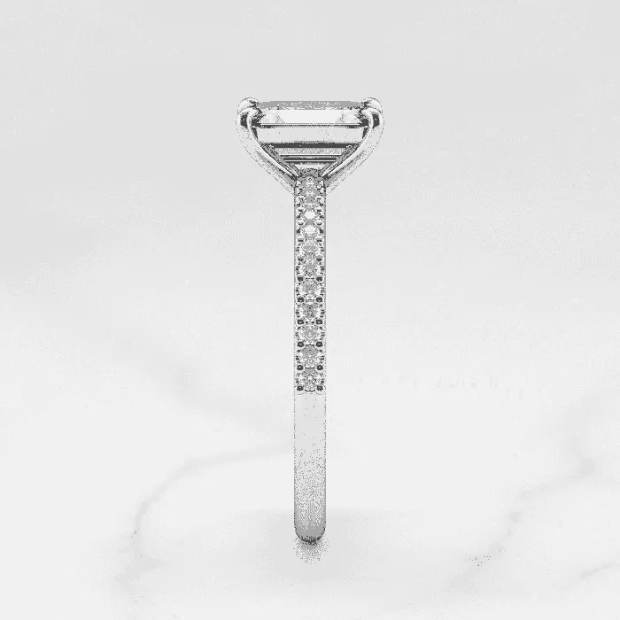 Capucinne Moissanite Half Pave Moissanite Ring Rings