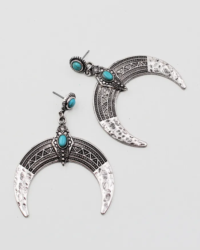 CHECK20241 Half Moon Shape Metal Earrings Earrings CHECK20241 Half Moon Shape Metal Earrings Earrings