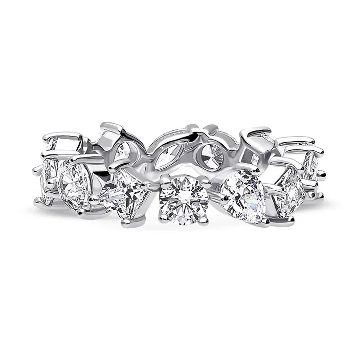 Cluster CZ Eternity Ring in Sterling Silver BERRICLE Rings