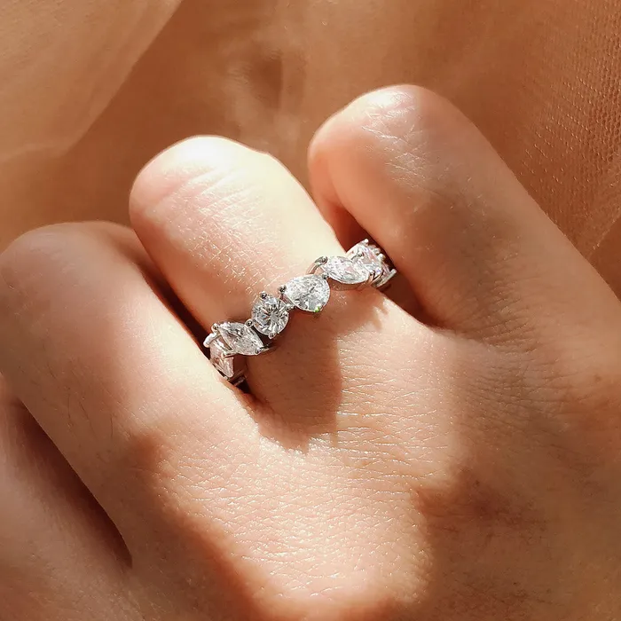 Cluster CZ Eternity Ring in Sterling Silver BERRICLE Rings