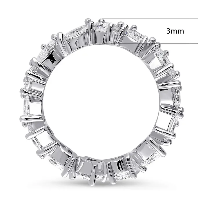 Cluster CZ Eternity Ring in Sterling Silver BERRICLE Rings