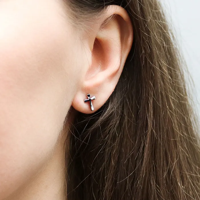 Cross CZ Necklace and Earrings in Sterling Silver BERRICLE Necklaces