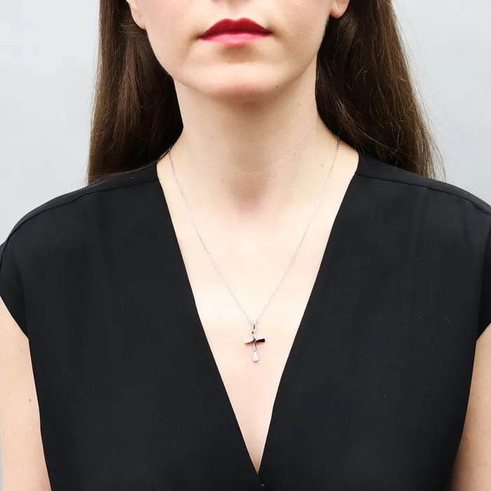 Cross CZ Necklace and Earrings in Sterling Silver BERRICLE Necklaces