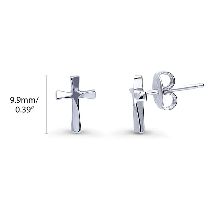 Cross CZ Necklace and Earrings in Sterling Silver BERRICLE Necklaces