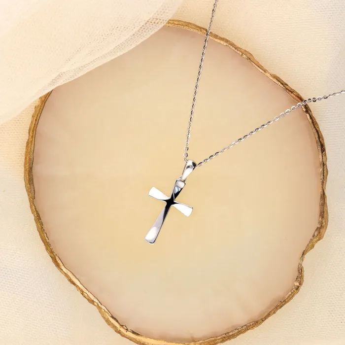 Cross CZ Necklace and Earrings in Sterling Silver BERRICLE Necklaces
