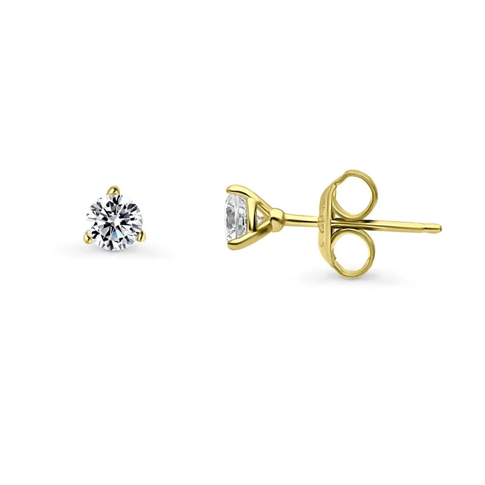 Earrings Flower CZ Stud Earrings in Gold Flashed Sterling Silver 2 Pairs BERRICLE