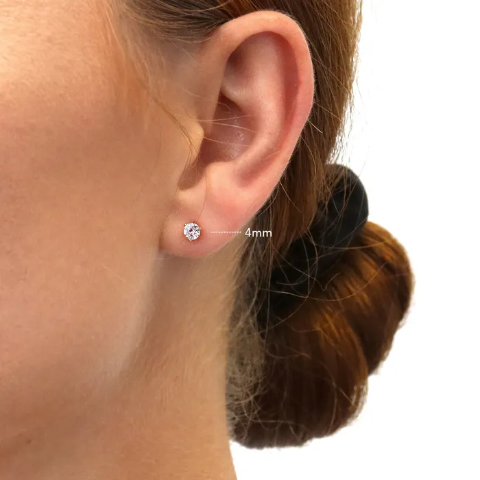 Earrings Flower CZ Stud Earrings in Gold Flashed Sterling Silver 2 Pairs BERRICLE