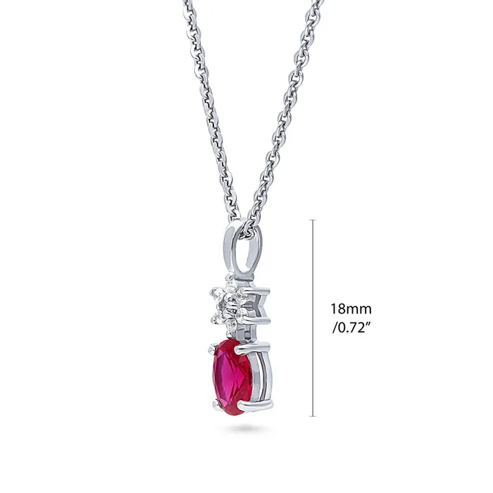 Earrings Flower Simulated Ruby CZ Set in Sterling Silver BERRICLE