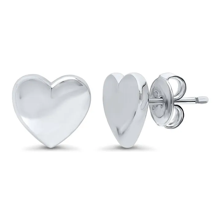 Earrings Heart Stud Earrings in Sterling Silver BERRICLE