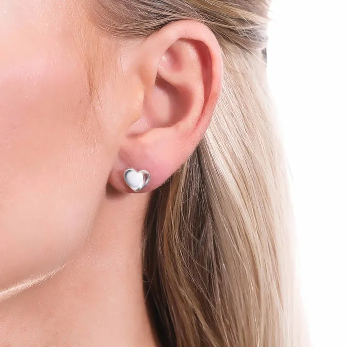 Earrings Heart Stud Earrings in Sterling Silver BERRICLE