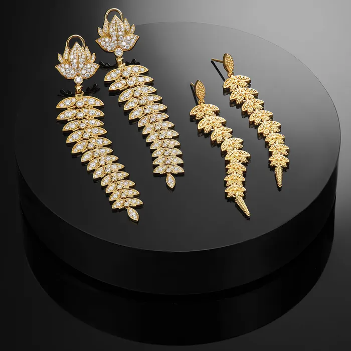 Earrings LAGOS Studio 18K Gold Leaf Drop Earrings Earrings LAGOS Studio 18K Gold Leaf Drop Earrings