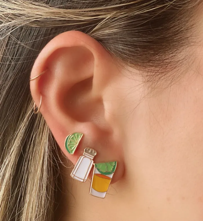 Earrings Set of 3 Enamel Stud Earrings Tequila Prep Obsessed RNK