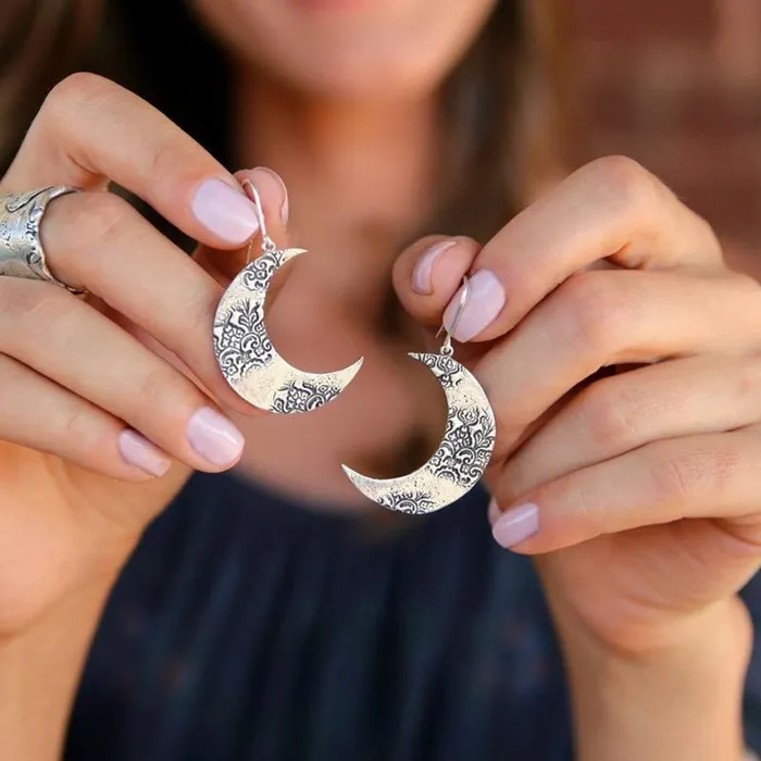 Earrings WickedAF Minimalist Silver Crescent Moon Earrings