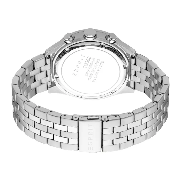 Esprit Bracelets ESPRIT Mens Chronograph Watch with Silver Color Case and Stainless Steel Bracelet