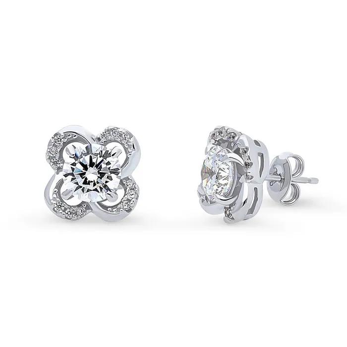 Flower CZ Necklace and Earrings in Sterling Silver BERRICLE Earrings