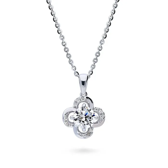 Flower CZ Necklace and Earrings in Sterling Silver BERRICLE Earrings