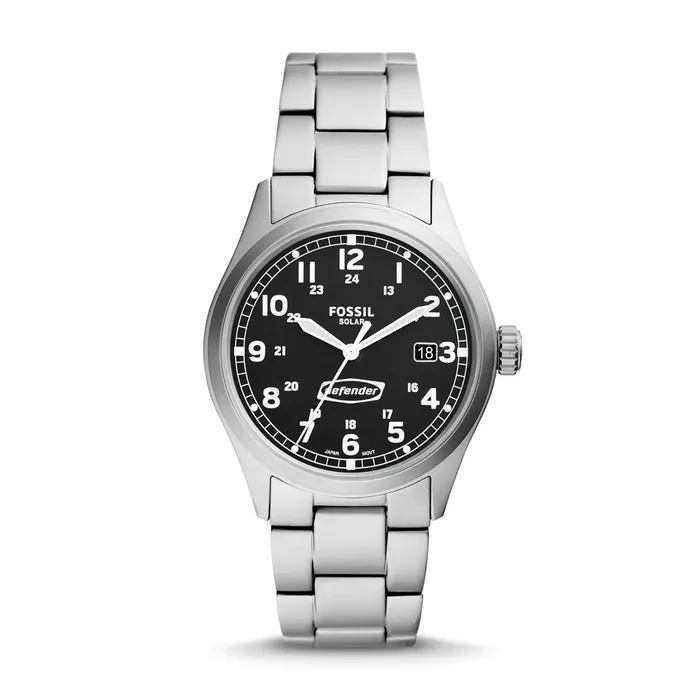 Fossil Bracelets Fossil Mens Defender SolarPowered Stainless Steel Watch