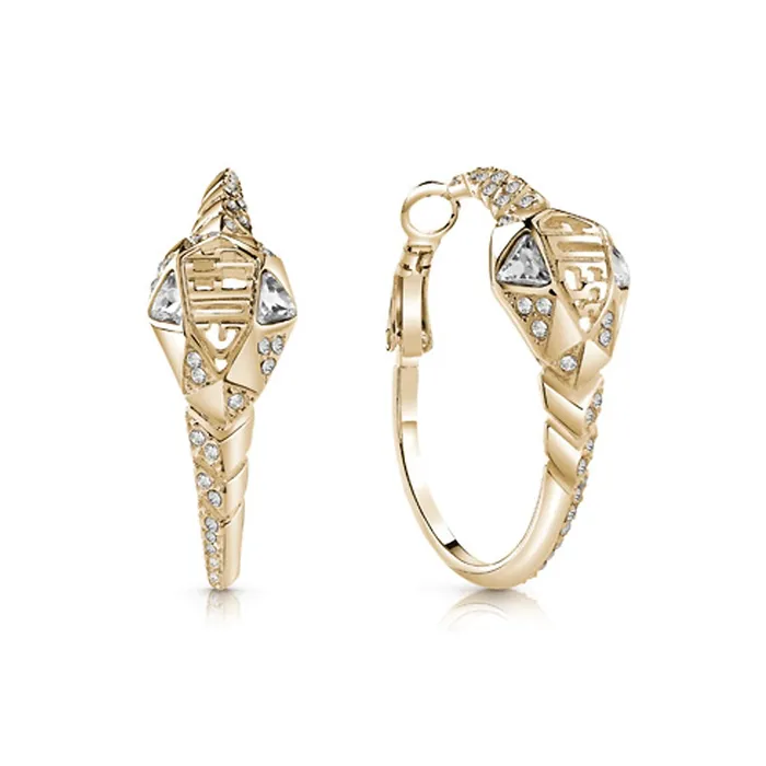 Guess Earrings Guess Earring Ip Gold With Snake Bold Hoops Design
