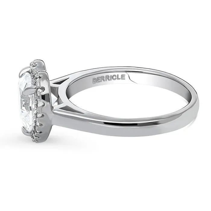 Halo Heart Heart CZ Ring in Sterling Silver BERRICLE Rings