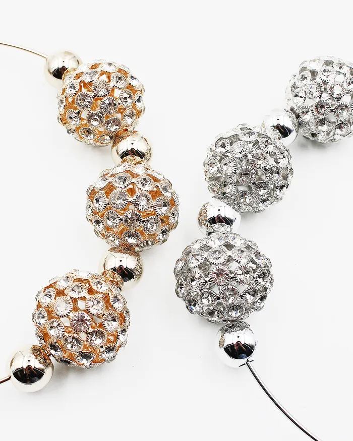 Hollow Crystal Ball Choker Chain Necklace Set 052423 Necklaces Hollow Crystal Ball Choker Chain Necklace Set 052423 Necklaces