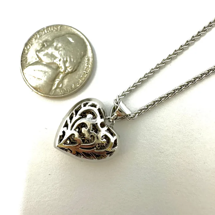 Jewelry Necklaces 18K White Gold 16 Necklace with Diamond Heart Pendant