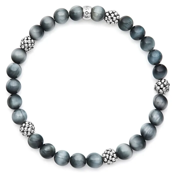 LAGOS Bracelets Signature Caviar Five Station Silver Eagle Eye Bead Bracelet LAGOS Bracelets Signature Caviar Five Station Silver Eagle Eye Bead Bracelet