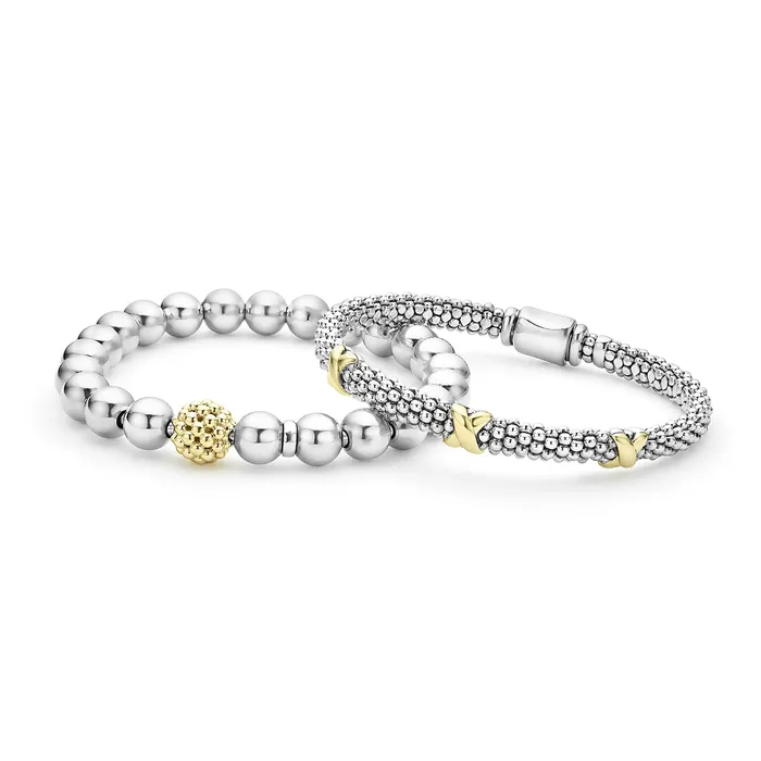 LAGOS Bracelets Signature Caviar TwoTone Caviar Bracelet Gift Set