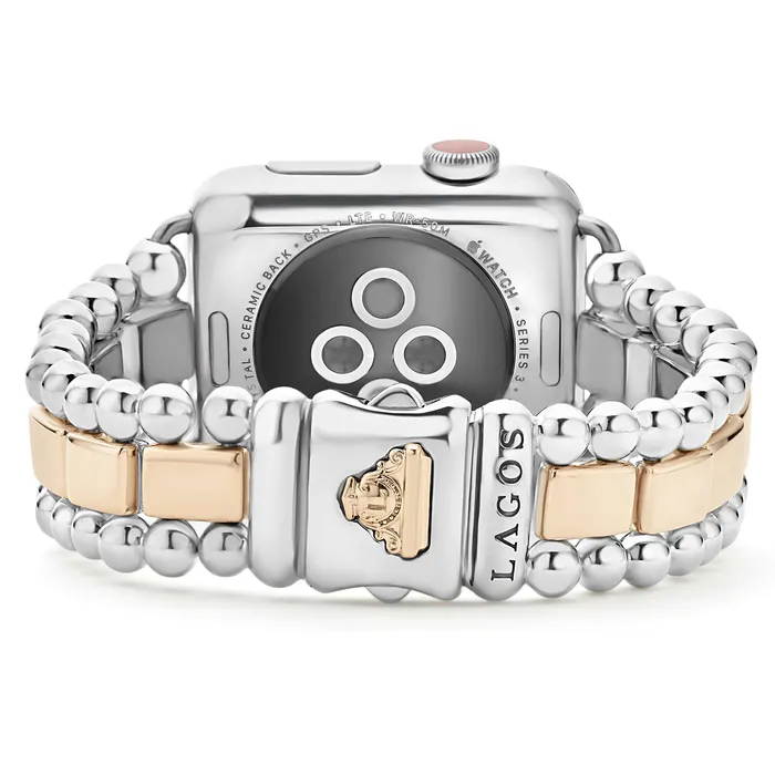 LAGOS Bracelets Smart Caviar 18K Rose Gold and Sterling Silver Half Diamond Watch Bracelet3845mm LAGOS Bracelets Smart Caviar 18K Rose Gold and Sterling Silver Half Diamond Watch Bracelet3845mm