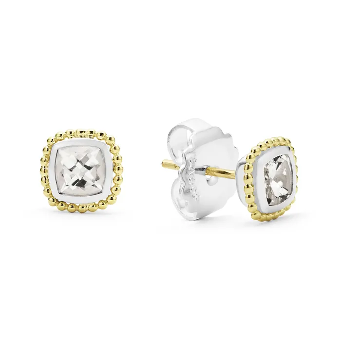 LAGOS Earrings Rittenhouse TwoTone White Topaz Stud Earrings LAGOS Earrings Rittenhouse TwoTone White Topaz Stud Earrings