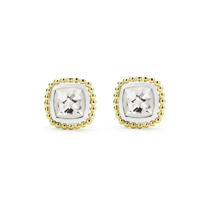 LAGOS Earrings Rittenhouse TwoTone White Topaz Stud Earrings LAGOS Earrings Rittenhouse TwoTone White Topaz Stud Earrings