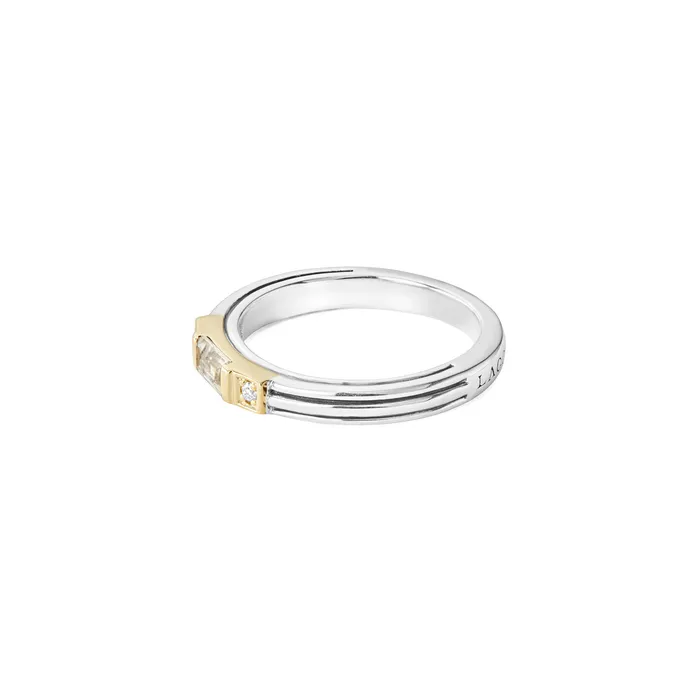 Lagos Rings Caviar Color White Topaz and Diamond Stacking Ring Lagos Rings Caviar Color White Topaz and Diamond Stacking Ring