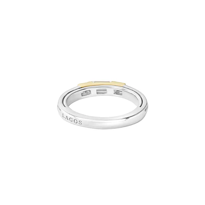Lagos Rings Caviar Color White Topaz and Diamond Stacking Ring Lagos Rings Caviar Color White Topaz and Diamond Stacking Ring