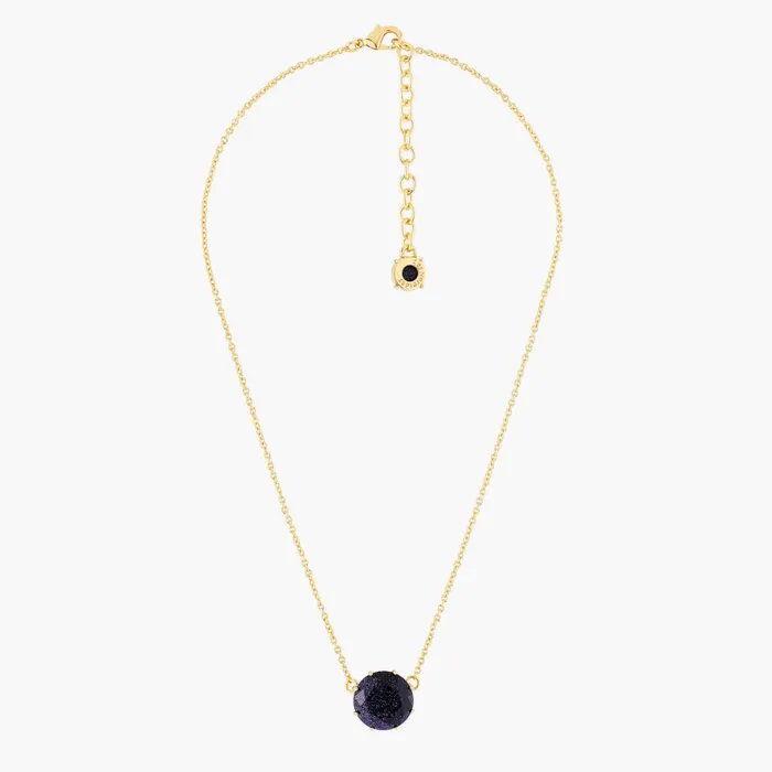 Les Nereides Necklaces Les Nereides Deep Sparkling Blue Round Stone La Diamantine Pendant Necklace Les Nereides Necklaces Les Nereides Deep Sparkling Blue Round Stone La Diamantine Pendant Necklace