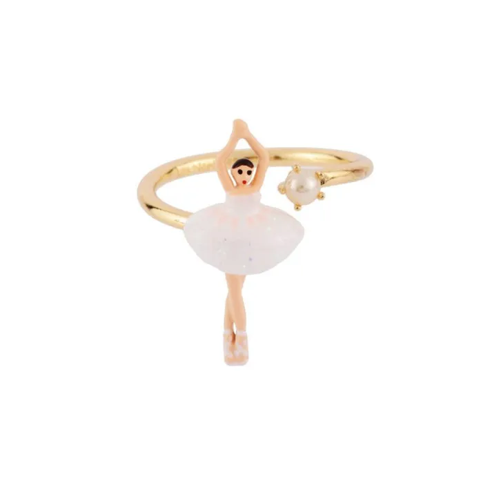 Les Nereides Rings Les Nereides Adjustable Ring With Mini Ballerina In A White Tutu Les Nereides Rings Les Nereides Adjustable Ring With Mini Ballerina In A White Tutu